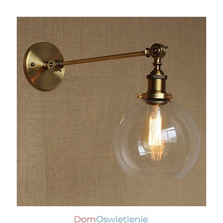 Żelazo Szkło Brąz Mosiądz Ramię Styl Retro Kreatywny Amerykański Wiejski Hall Sypialnia Ścienna Lampa