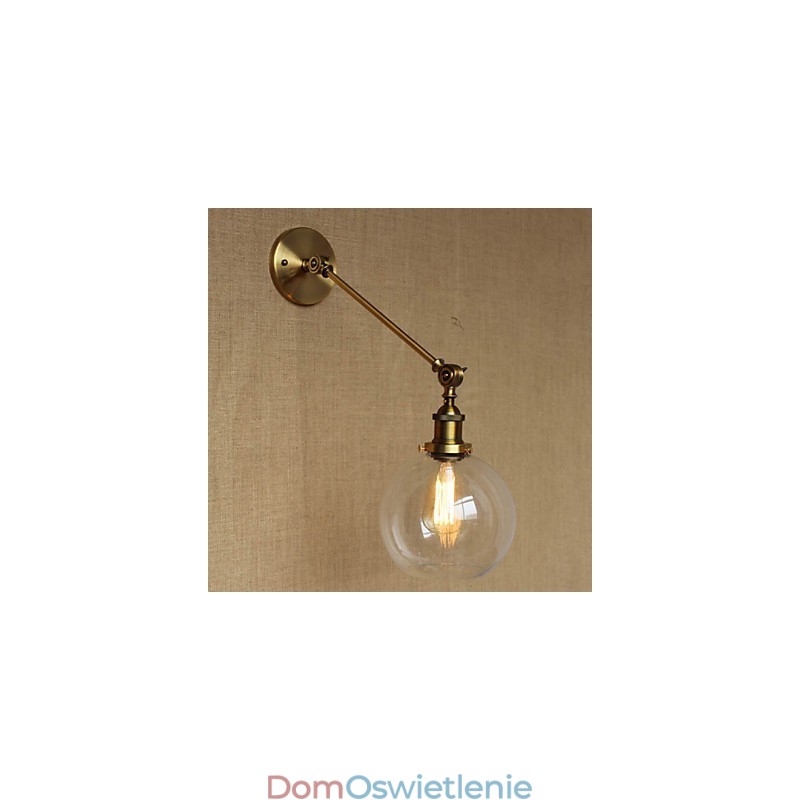 Żelazo Szkło Brąz Mosiądz Ramię Styl Retro Kreatywny Amerykański Wiejski Hall Sypialnia Ścienna Lampa