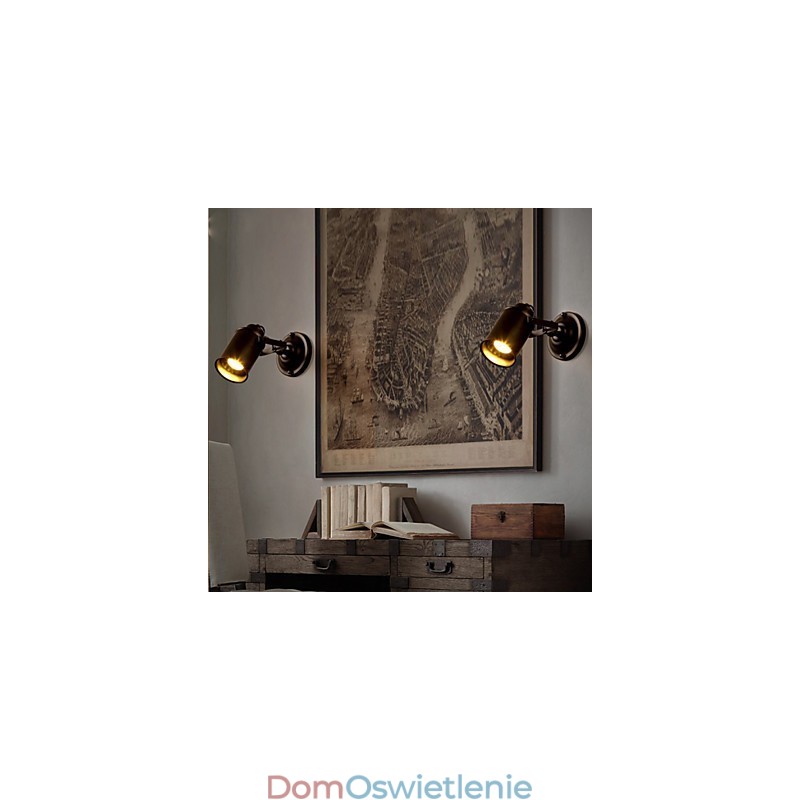 Vintage Kinkiet Przemysłowy Czarny Kuty Żelazny Kinkiet Retro Econce Fixturedison Lampa Korytarz Ścienny Oświetlenie