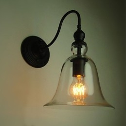 Kinkiet Vintage One Light Stal i szkło