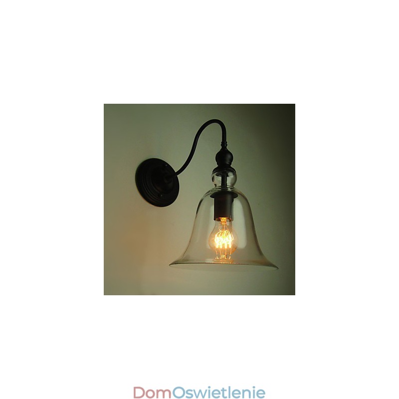 Kinkiet Vintage One Light Stal i szkło