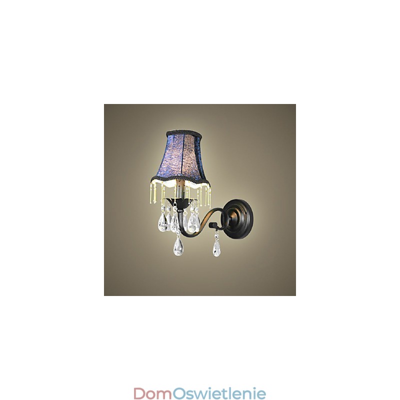 Kryształowa lampa ścienna z abażurem z tkaniny, najlepiej sprzedająca się w Europie i USA