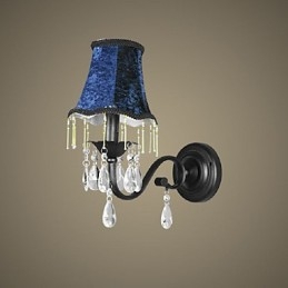 Kryształowa lampa ścienna z abażurem z tkaniny, najlepiej sprzedająca się w Europie i USA