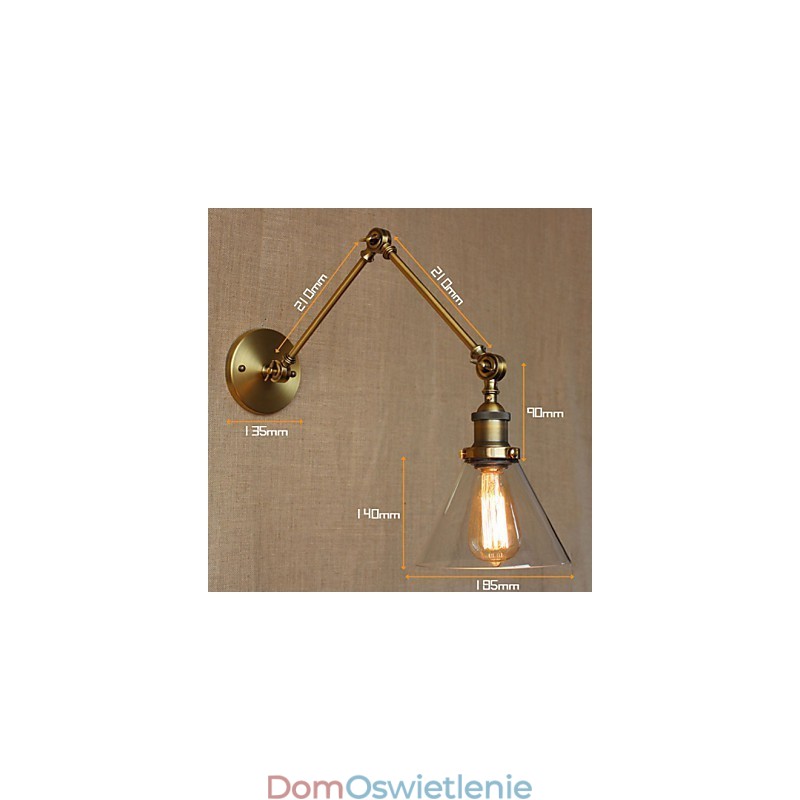 Retro Vintage Store Ekskluzywna, nowoczesna brązowa lampa ścienna do holu kościoła w sypialni