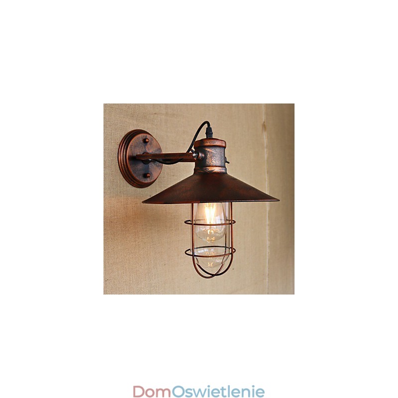 Loft industrialny magazyn kreatywny salon balkon wiatr rdzawy nostalgiczny retro pasterski schody kinkiet
