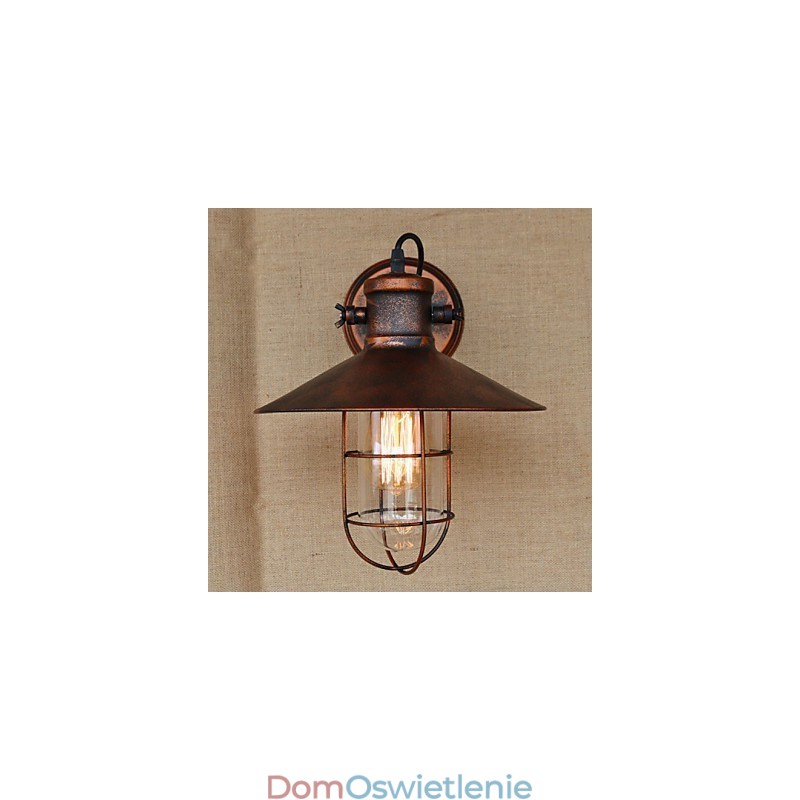 Loft industrialny magazyn kreatywny salon balkon wiatr rdzawy nostalgiczny retro pasterski schody kinkiet