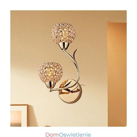 Zakontraktowana i współczesna złota podwójna lampa ścienna K9 Crystal Zakontraktowana i współczesna złota podwójna lampa ścienna K9 Crystal