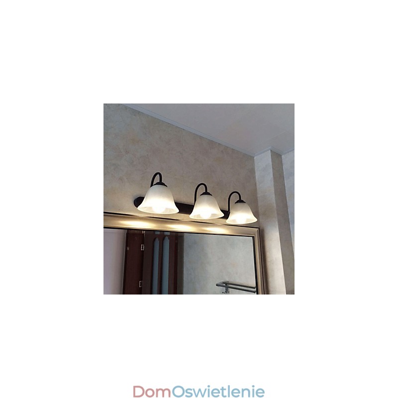 Oświetlenie łazienki w stylu mini rustykalnym, domek metalowy