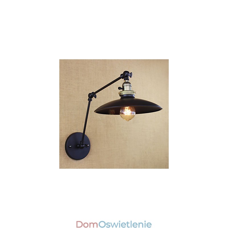 Amerykańska minimalistyczna lampa ścienna z żelaza o długim ramieniu i przełącznikiem