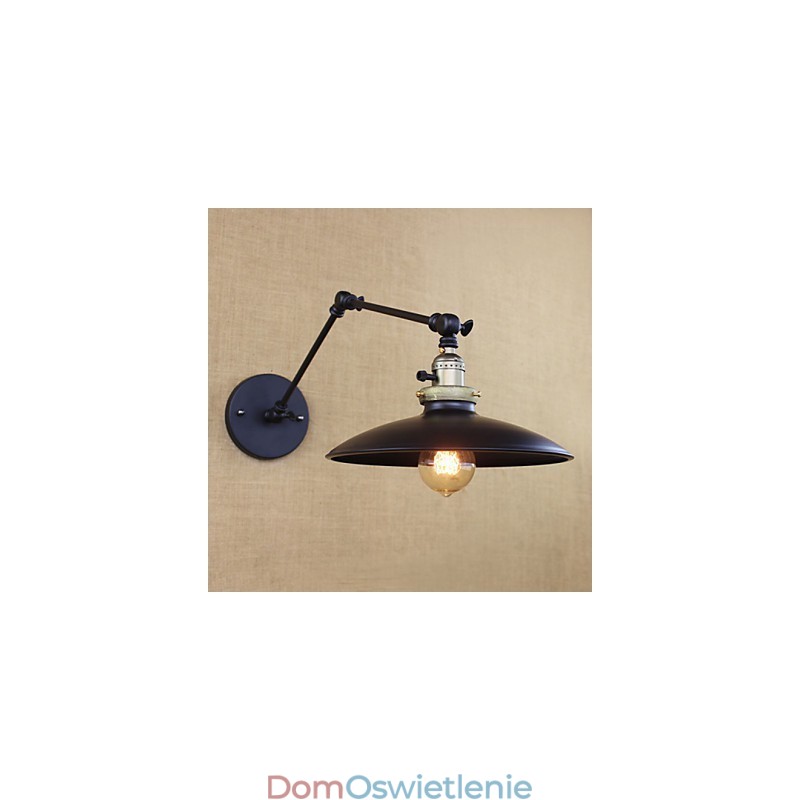 Amerykańska minimalistyczna lampa ścienna z żelaza o długim ramieniu i przełącznikiem