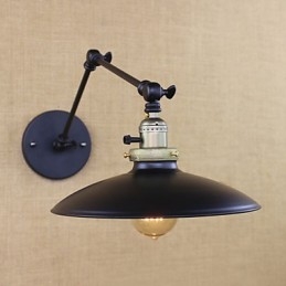 Amerykańska minimalistyczna lampa ścienna z żelaza o długim ramieniu i przełącznikiem