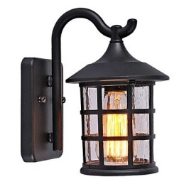 Antyczna rustykalna żelazna wodoodporna zewnętrzna lampa ścienna Vintage latarnia światło rdzawy matowy czarny korytarz korytarz kinkiet