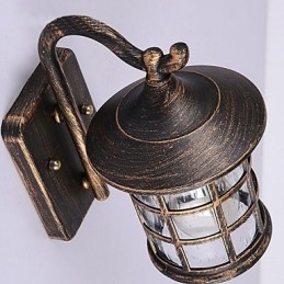 Antyczna rustykalna żelazna wodoodporna zewnętrzna lampa ścienna Vintage latarnia światło rdzawy matowy czarny korytarz korytarz kinkiet