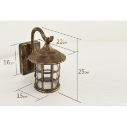 Antyczna rustykalna żelazna wodoodporna zewnętrzna lampa ścienna Vintage latarnia światło rdzawy matowy czarny korytarz korytarz kinkiet