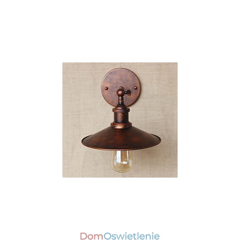 Minimalistyczna willa w stylu industrialnym przed nawą kościelną, nostalgiczny parasol, czerwony brąz, dekoracyjna kinkiet ścienny