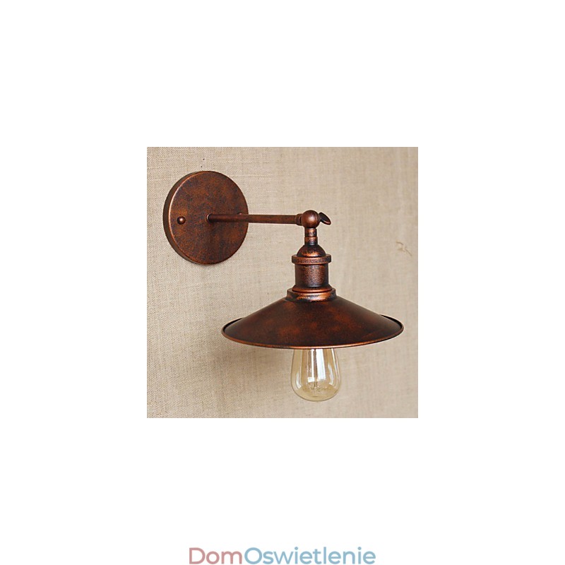 Minimalistyczna willa w stylu industrialnym przed nawą kościelną, nostalgiczny parasol, czerwony brąz, dekoracyjna kinkiet ścienny