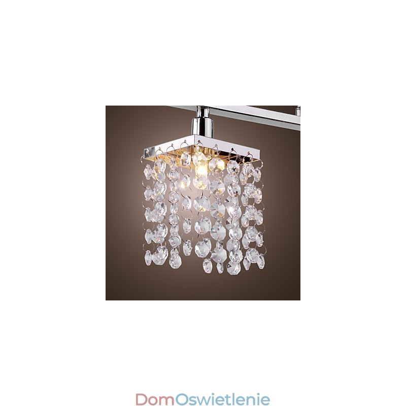 Żyrandol liniowy, lampa wyspowa, kryształ, 3 światła