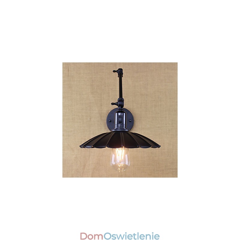 Lampka nocna do sypialni Hotel Inżynieria Restauracja Retro Matowy Czarny Pas Długie ramię Podwójny przełącznik ścienny