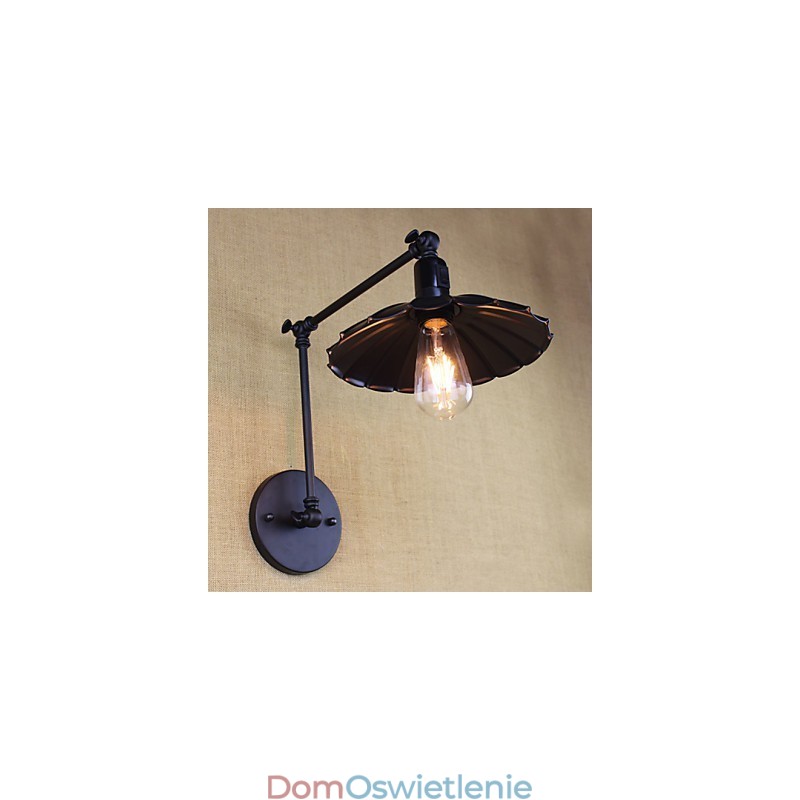 Lampka nocna do sypialni Hotel Inżynieria Restauracja Retro Matowy Czarny Pas Długie ramię Podwójny przełącznik ścienny