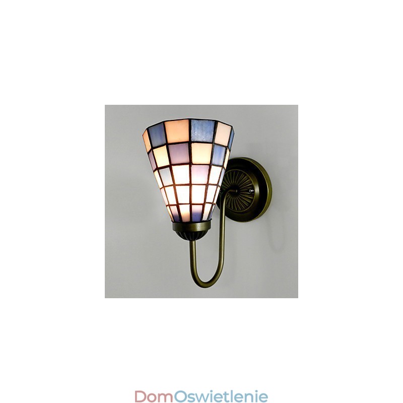 15CM Współczesna i kontraktowa lampa witrażowa, lampa ścienna Inn, niebieskie i białe kwadraty, światła