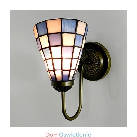 15CM Współczesna i kontraktowa lampa witrażowa, lampa ścienna Inn, niebieskie i białe kwadraty, światła 15CM Współczesna i kontraktowa lampa witrażowa, lampa ścienna Inn, niebieskie i białe kwadraty, światła