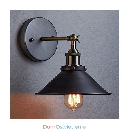 Industrial Vintage Edison Simplicity 1 lampa ścienna do jadalni, gabinetu, korytarza, biura, metalowa kinkiet Industrial Vintage Edison Simplicity 1 lampa ścienna do jadalni, gabinetu, korytarza, biura, metalowa kinkiet