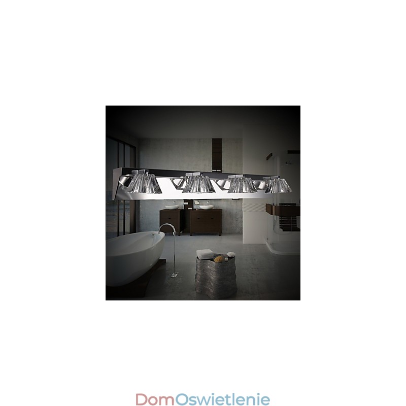 Nowoczesna lampa ścienna z kloszem szklanym 4 światła Lustro z przodu
