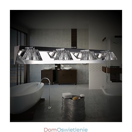 Nowoczesna lampa ścienna z kloszem szklanym 4 światła Lustro z przodu Nowoczesna lampa ścienna z kloszem szklanym 4 światła Lustro z przodu