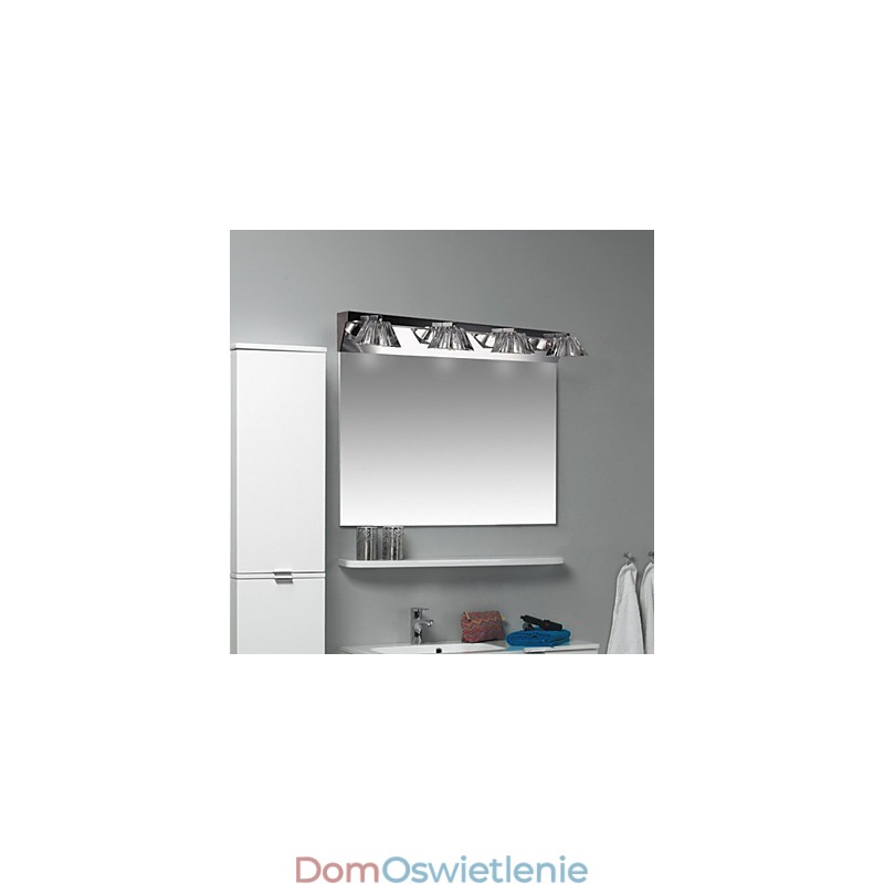 Nowoczesna lampa ścienna z kloszem szklanym 4 światła Lustro z przodu