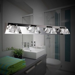 Nowoczesna lampa ścienna z kloszem szklanym 4 światła Lustro z przodu