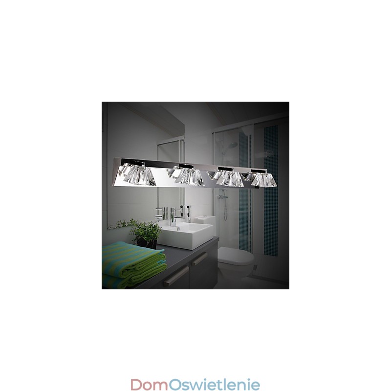 Nowoczesna lampa ścienna z kloszem szklanym 4 światła Lustro z przodu