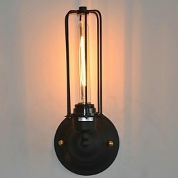 Amerykańska zabytkowa lampa ścienna z żelaza