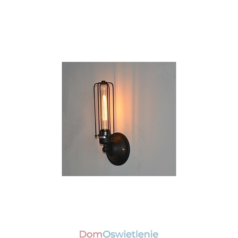 Amerykańska zabytkowa lampa ścienna z żelaza
