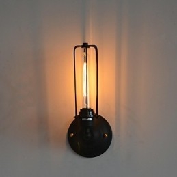 Amerykańska zabytkowa lampa ścienna z żelaza