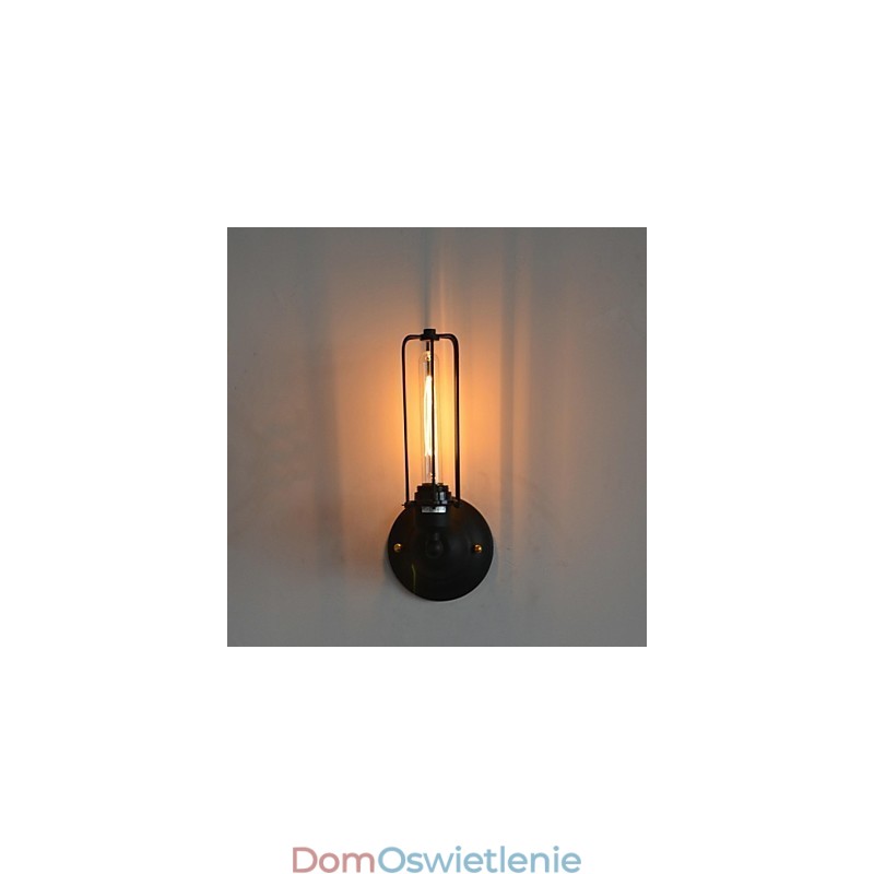 Amerykańska zabytkowa lampa ścienna z żelaza