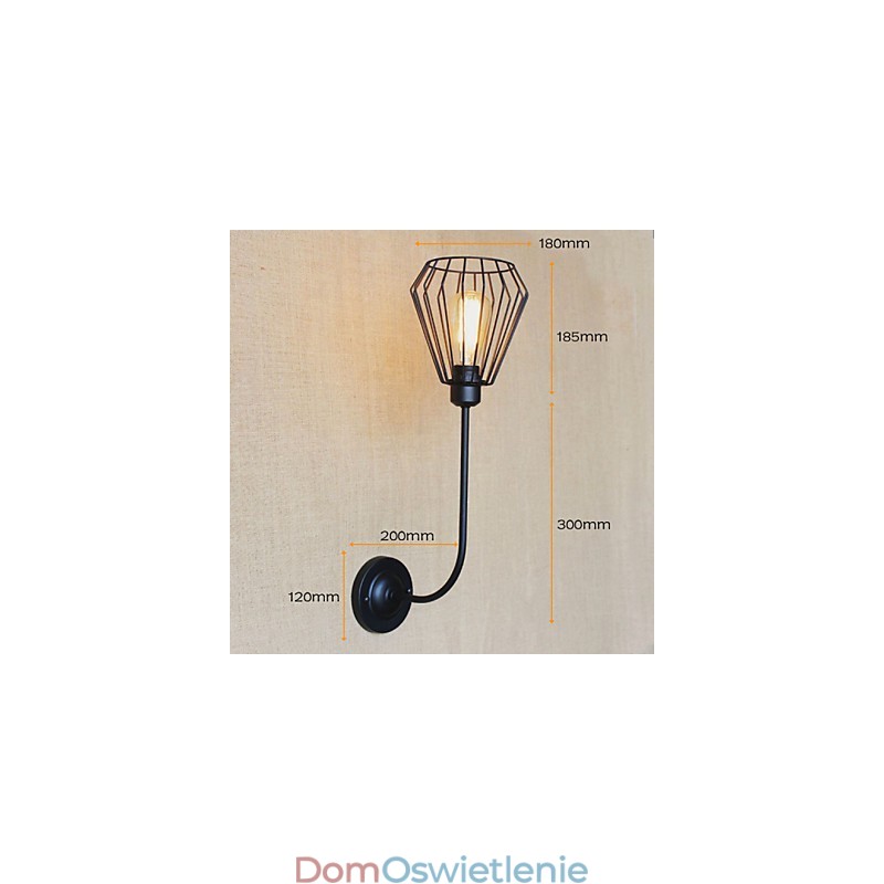Amerykańska, kreatywna lampa w kształcie łokcia z żelaza w stylu antycznym z pojedynczą głowicą