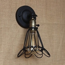 Amerykański styl industrialny dekoracyjny kinkiet ścienny ogrodzenie z siatki żelaznej
