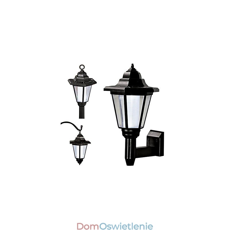 Lampa ścienna zasilana energią słoneczną, czarny klosz