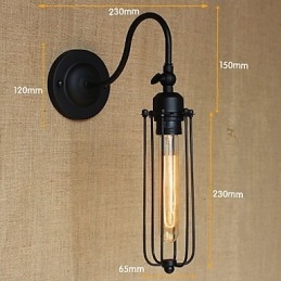 Sztuka Minimalistyczna Matowa Czarna Amerykańska Lampa Do Salonu Sypialnia Balkon Kinkiet Lampa Nocna