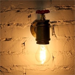 Vintage Industrial Water Pipe Kinkiety Loft Edison Light do Baru Restauracji Oprawy Ścienne Oświetlenie