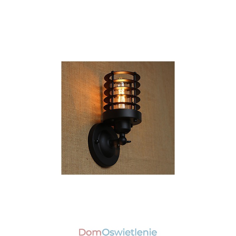 Retro Prosty Elegancki Czarny Nocny Korytarz Schody Balkon Dekoracyjny Kinkiet Ścienny