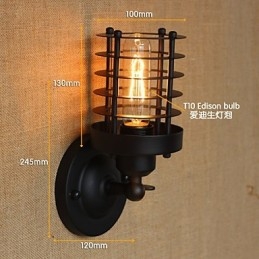 Retro Prosty Elegancki Czarny Nocny Korytarz Schody Balkon Dekoracyjny Kinkiet Ścienny