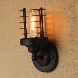 Retro Prosty Elegancki Czarny Nocny Korytarz Schody Balkon Dekoracyjny Kinkiet Ścienny