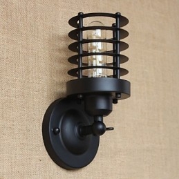 Retro Prosty Elegancki Czarny Nocny Korytarz Schody Balkon Dekoracyjny Kinkiet Ścienny