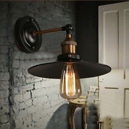 Kreatywna lampa ścienna Nordic Light Single Head Black Umbrella, przywracająca starożytne sposoby oświetlenia