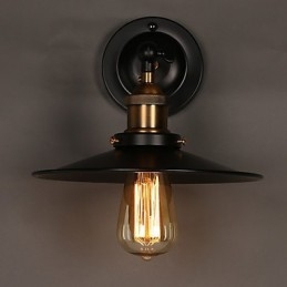 Kreatywna lampa ścienna Nordic Light Single Head Black Umbrella, przywracająca starożytne sposoby oświetlenia