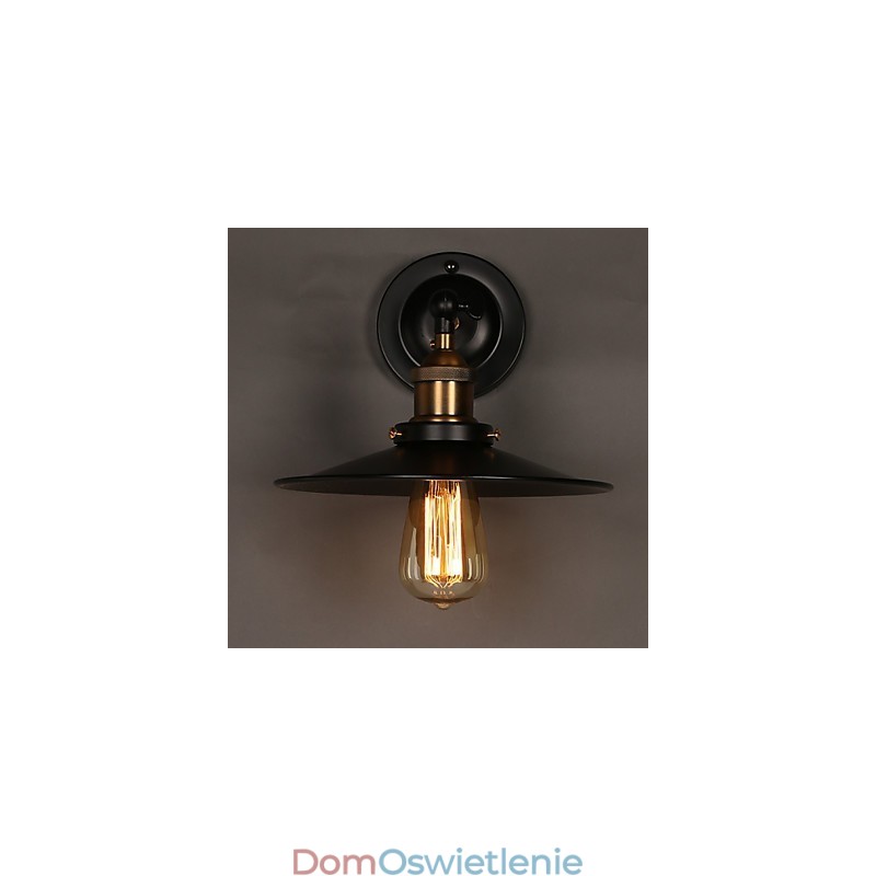 Kreatywna lampa ścienna Nordic Light Single Head Black Umbrella, przywracająca starożytne sposoby oświetlenia