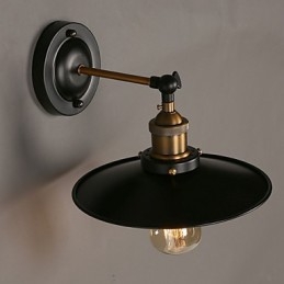 Kreatywna lampa ścienna Nordic Light Single Head Black Umbrella, przywracająca starożytne sposoby oświetlenia