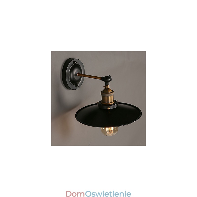 Kreatywna lampa ścienna Nordic Light Single Head Black Umbrella, przywracająca starożytne sposoby oświetlenia