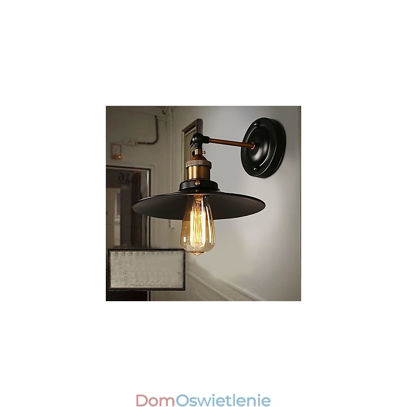 Kreatywna lampa ścienna Nordic Light Single Head Black Umbrella, przywracająca starożytne sposoby oświetlenia